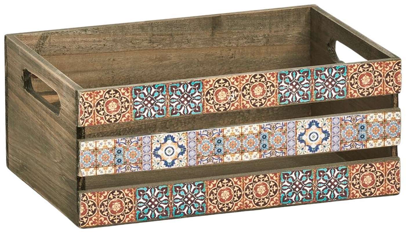 Деревянная корзина для хранения Zeller Мозаика 32 x 22 x 13, 5 см (цвет декор)
