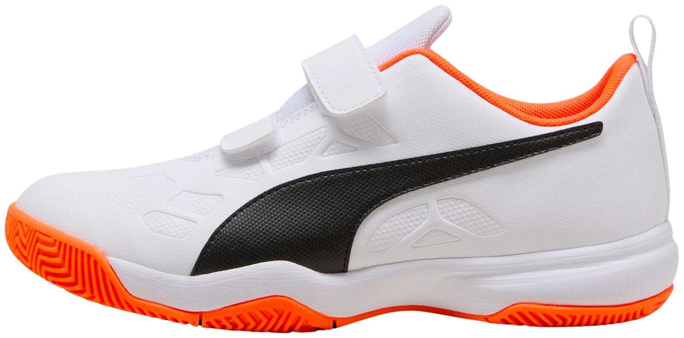 Детская обувь для домашних игр Puma Tenaz V Jr. (размер 1, цвет Пума Белый-Пума Черный-Оранжевый)
