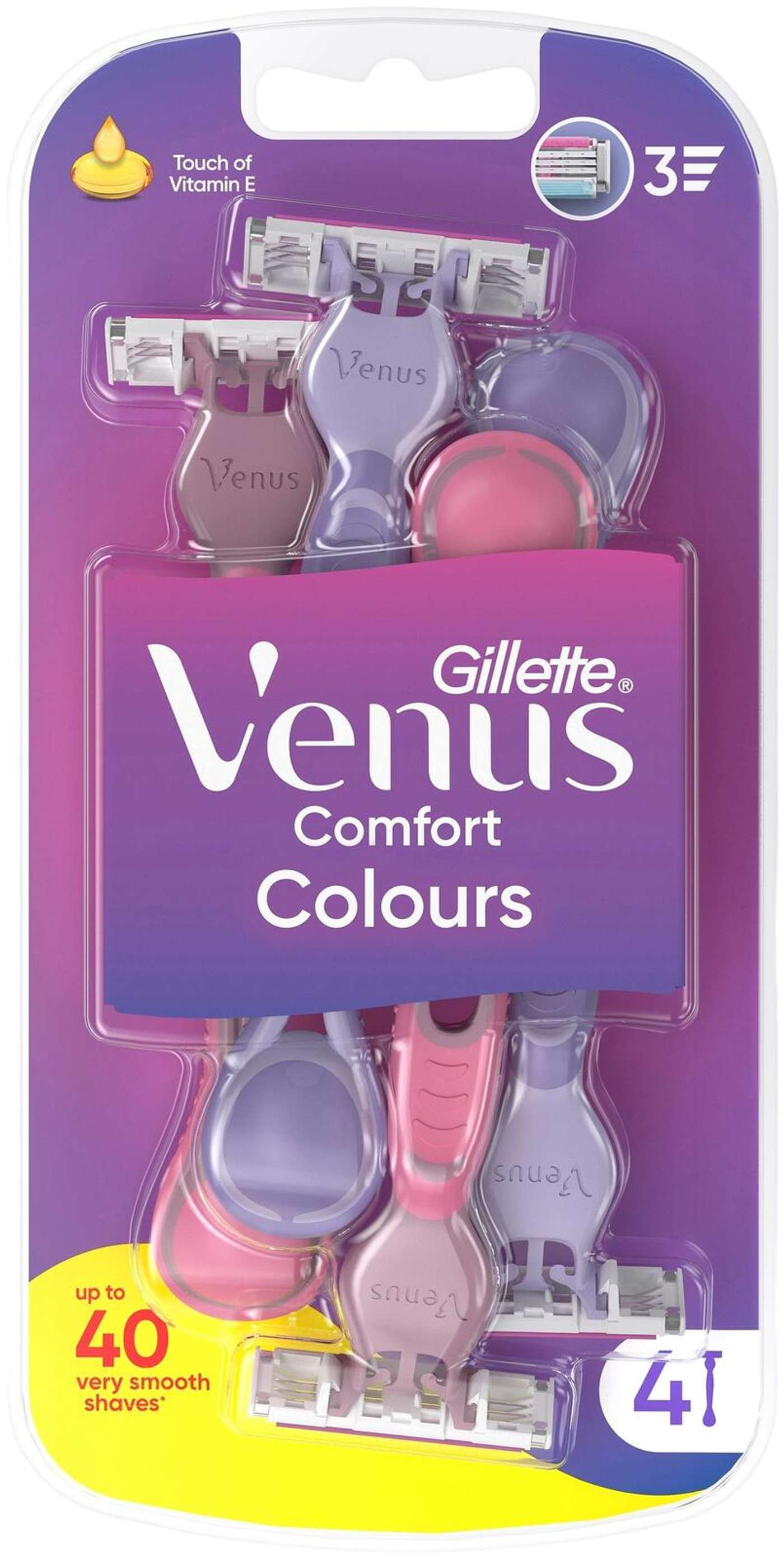 Gillette Venus3 Colors 4 шт. Ручка-лезвие