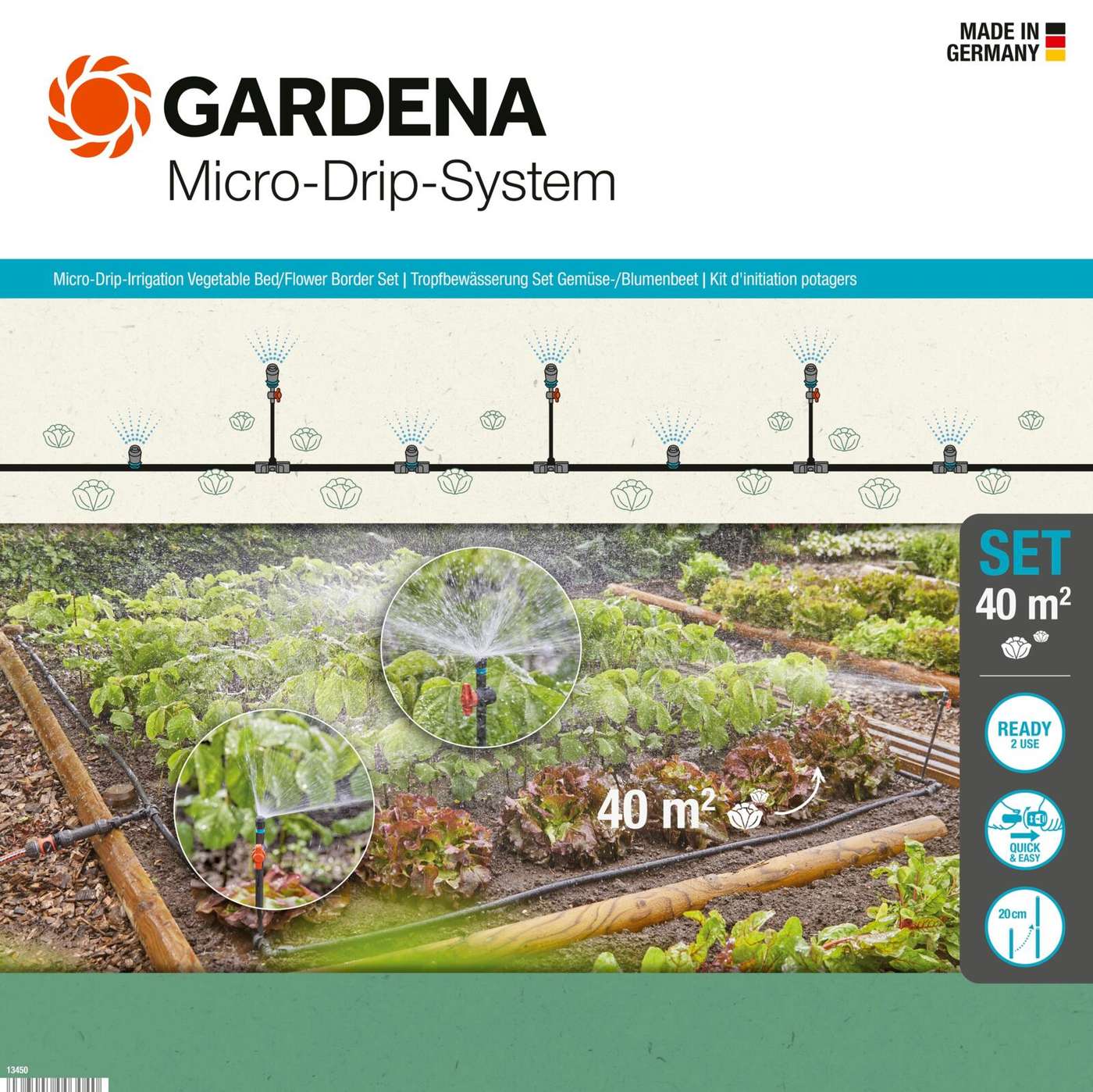 Комплект микрокапельного орошения Gardena для посадки растений
