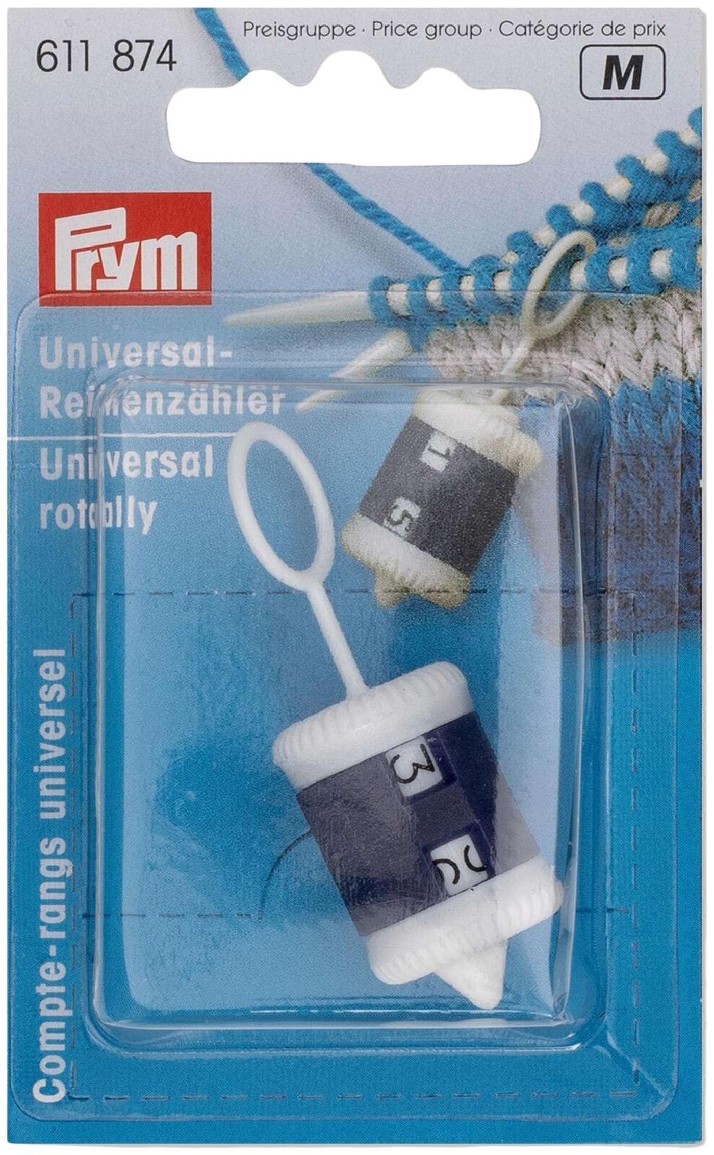 Калькулятор Prym ply можно нанизать на вязальную спицу.