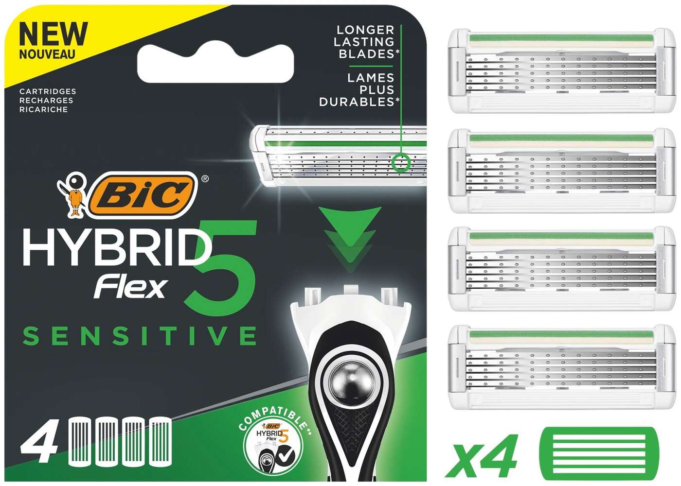 Запасные лезвия BIC Hybrid 5 Sensitive