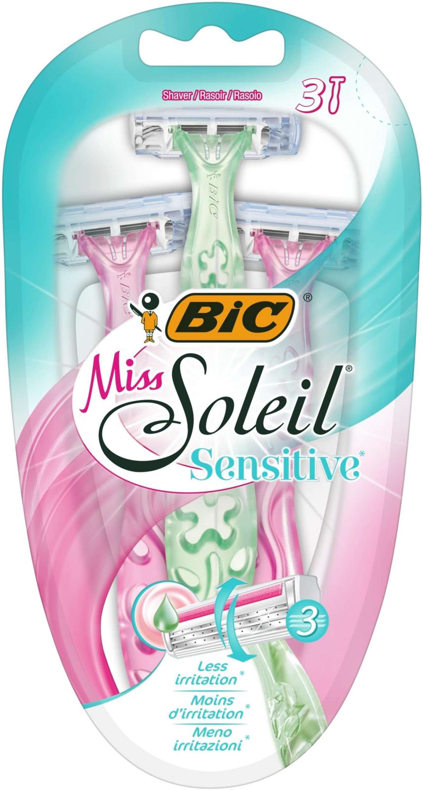 Лезвия с ручкой BIC Miss Soleil Sensitive, 3 шт.