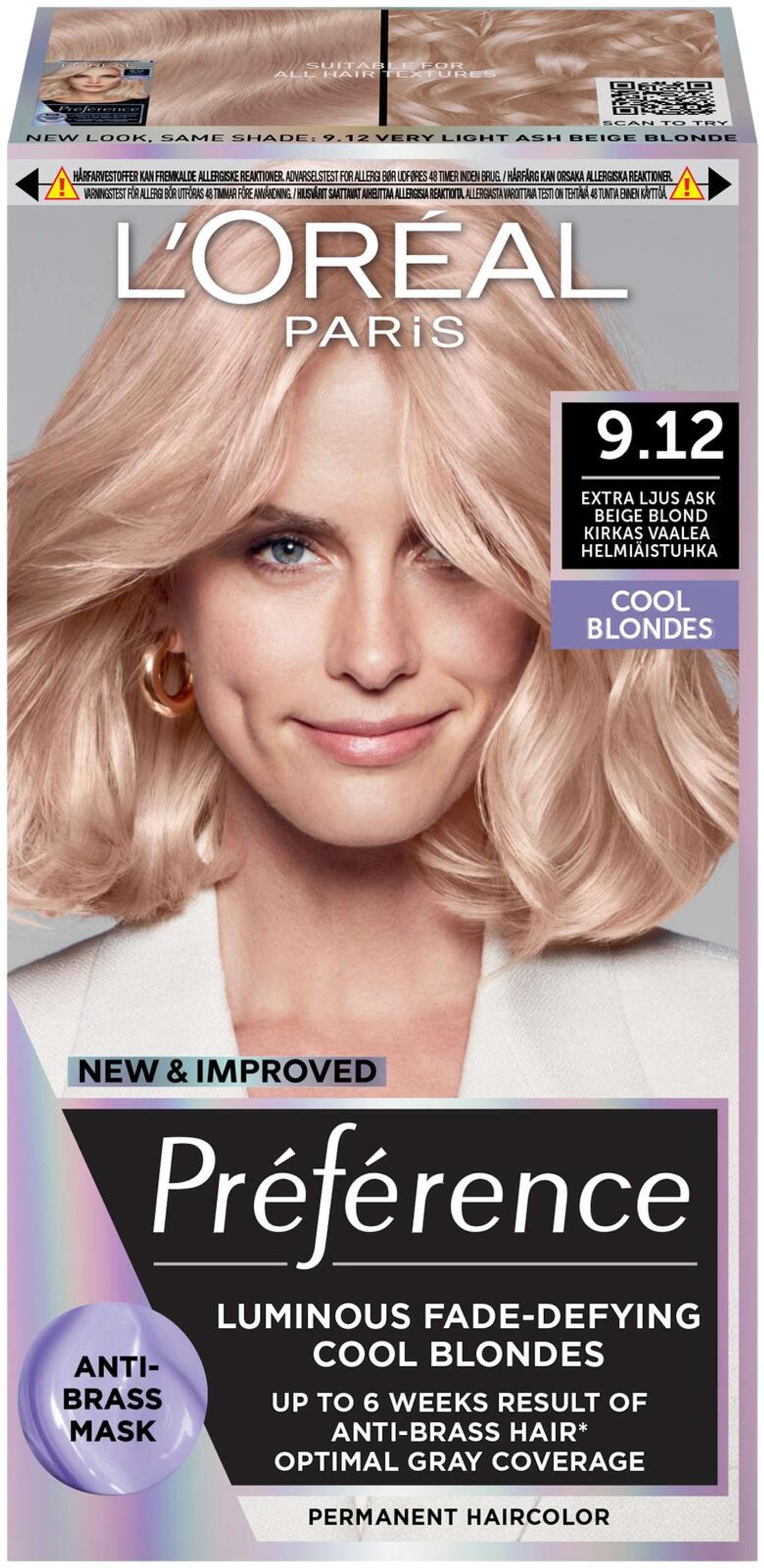 L'Oréal Paris Preference 9. 12 Сибирь перламутровый перламутровый светлый перламутровый цвет 1шт (цвет Светлый жемчужно-пепельный)