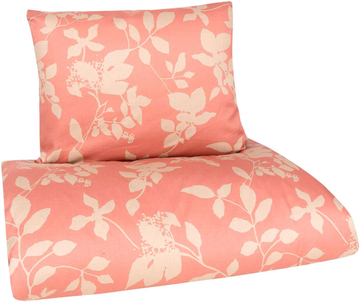 Комплект постельного белья House из сатина Olivia 150 x 210 + 55 x 65 см розовый / бежевый (цвет роза)