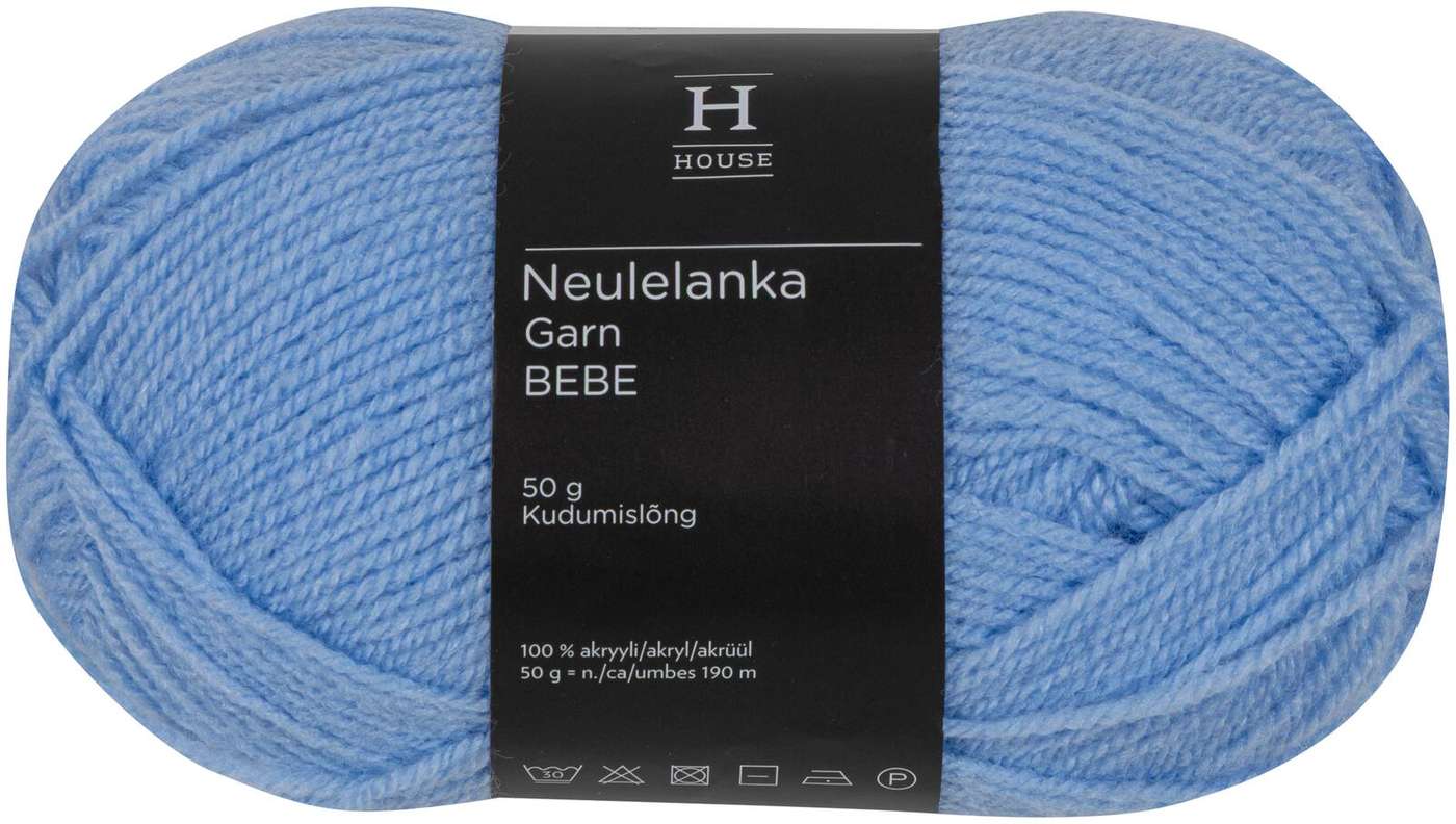 Домашняя пряжа Bebe 50 г нежно-голубая 23070 (цвет ребенок голубой)