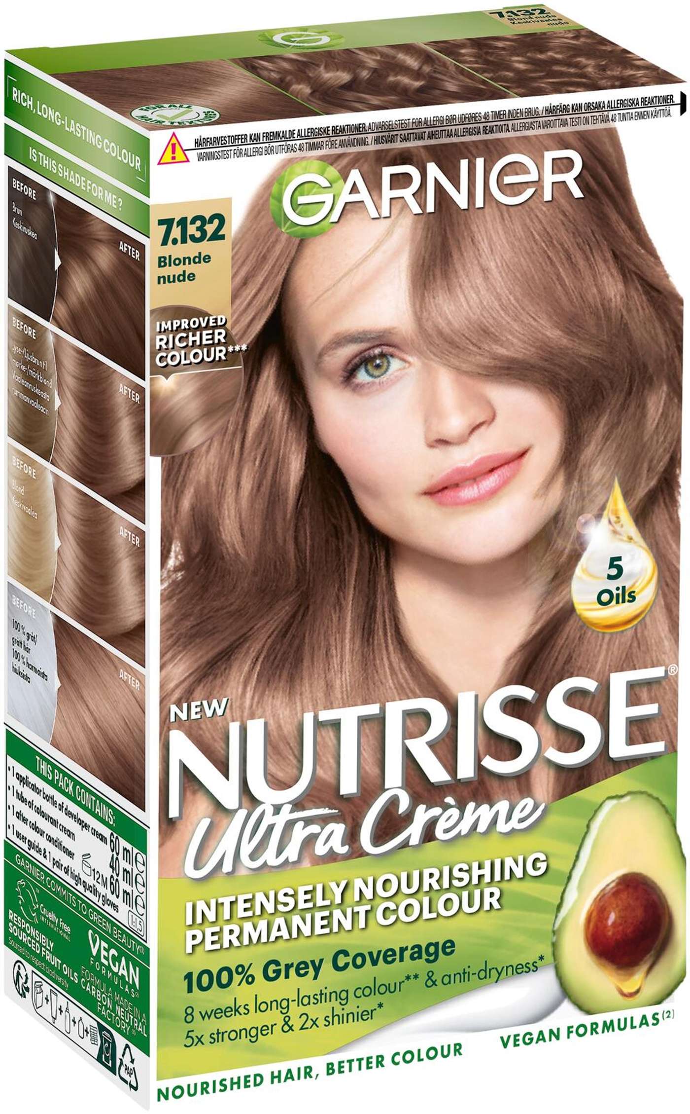 Garnier Nutrisse Ultra Creme 7. 132 Blonde Nude Средне-русый перманентный цвет 1 шт. (цвет блондинка обнаженная)