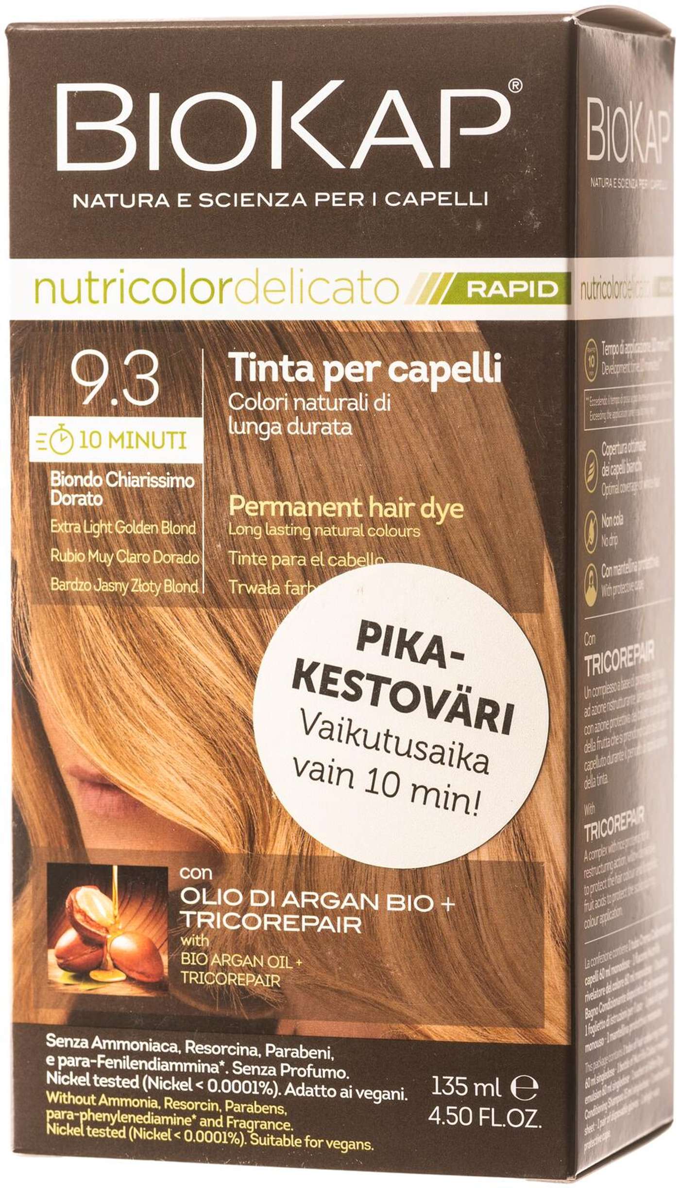 Biokap nutricolor Delicato Rapid 9. 3 экстра светлый золотистый блондин