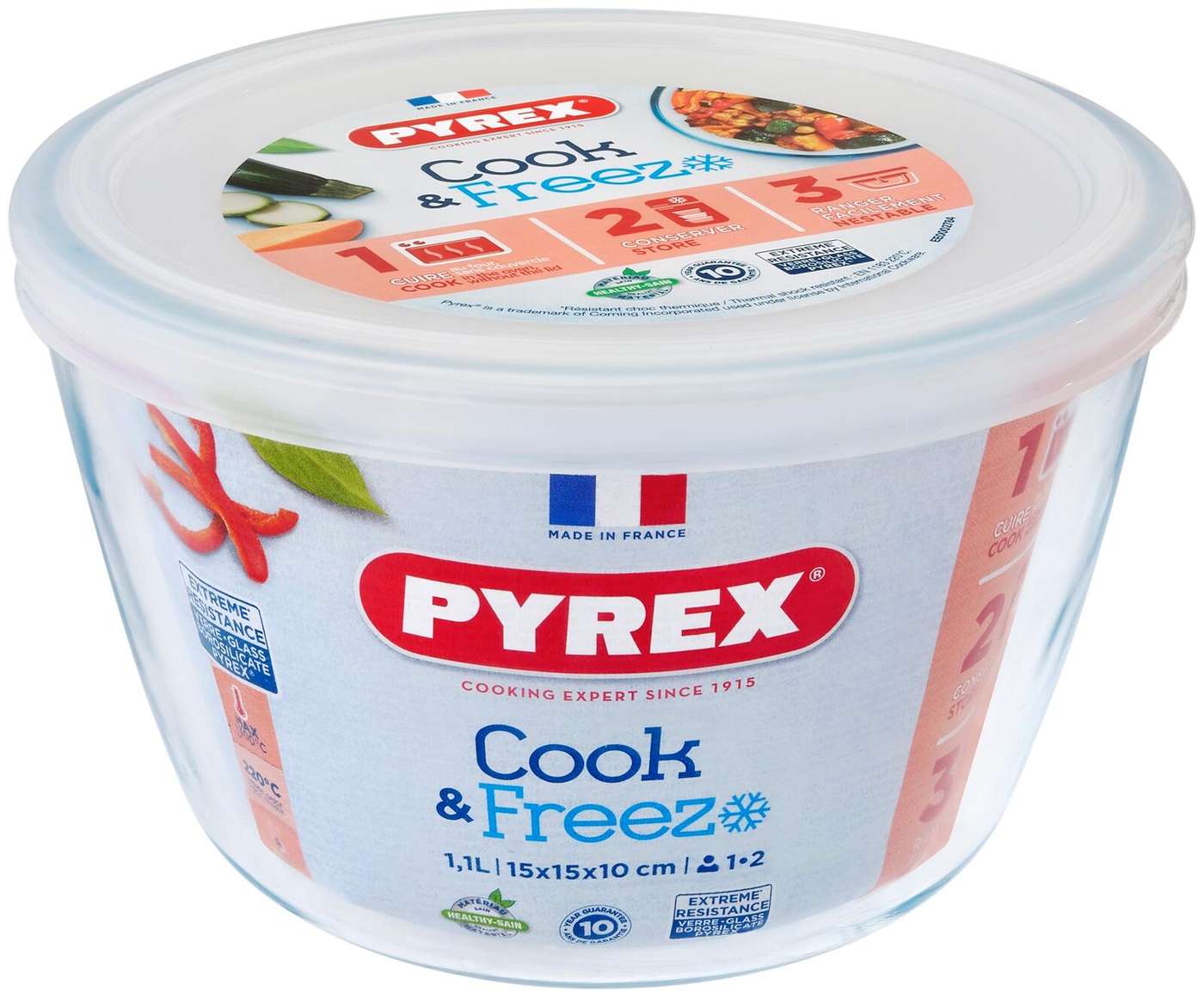 Блюдо из пирекса 1, 1 л Cook&Freeze (цвет Прозрачный)