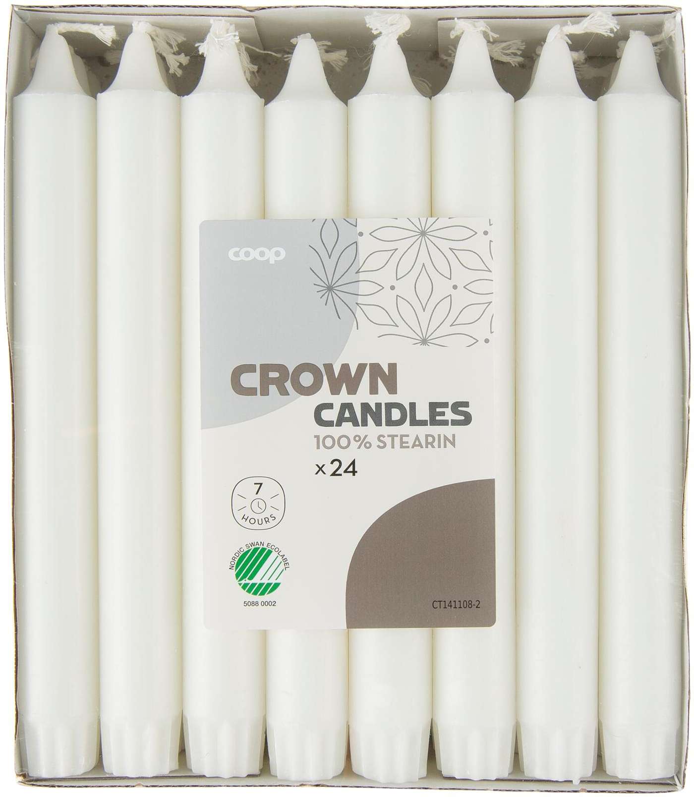 Свеча Coop Crown белая 20 см 24 шт.