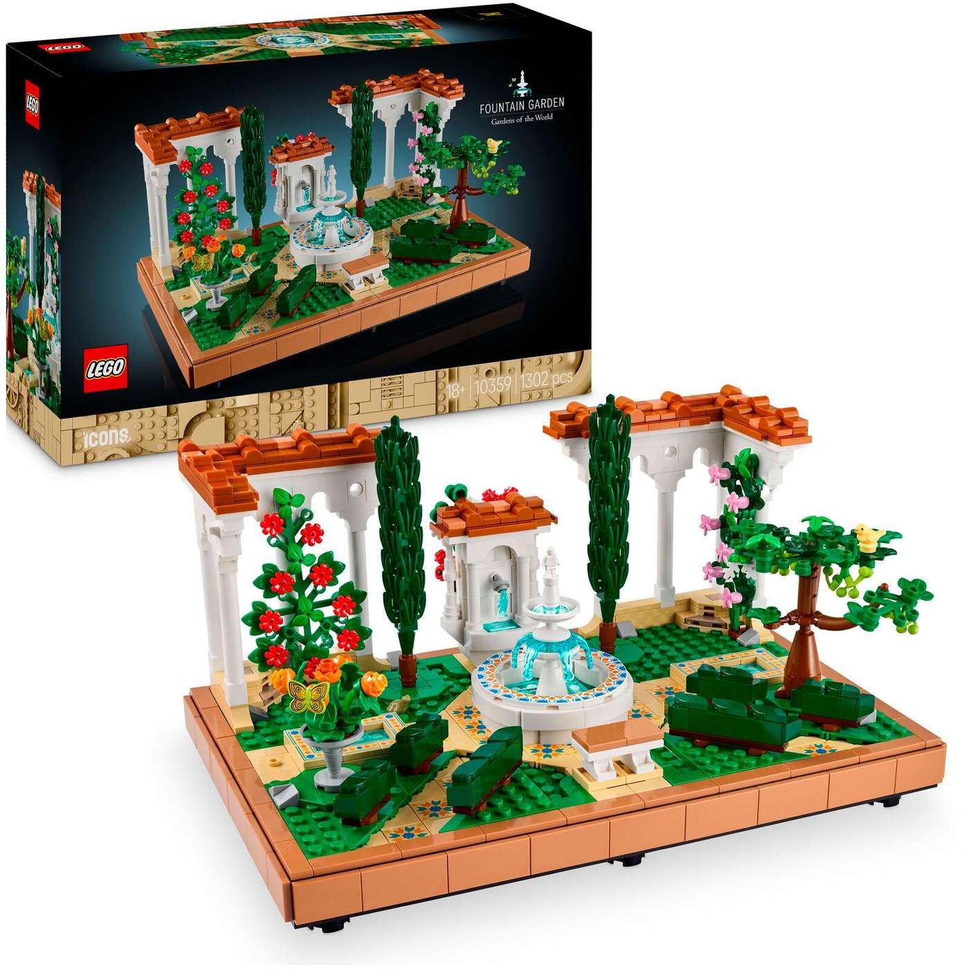 LEGO® Icons Сад и фонтан для украшения 10359