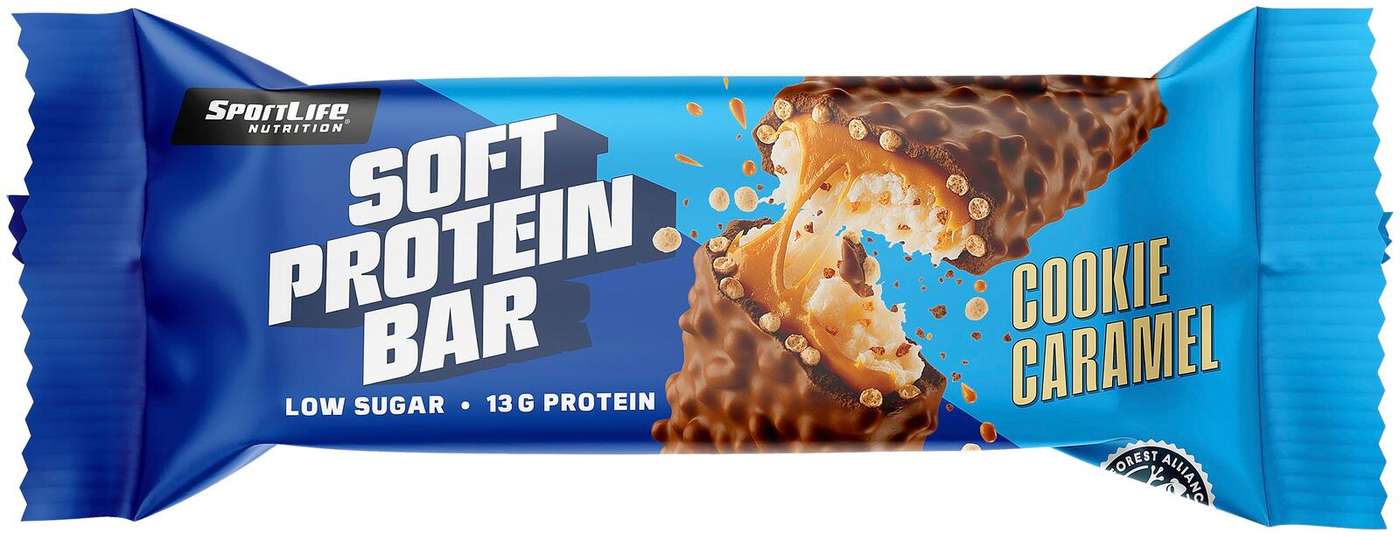 SportLife Nutrition Soft Protein Bar 45г Протеиновый батончик с печеньем и карамелью