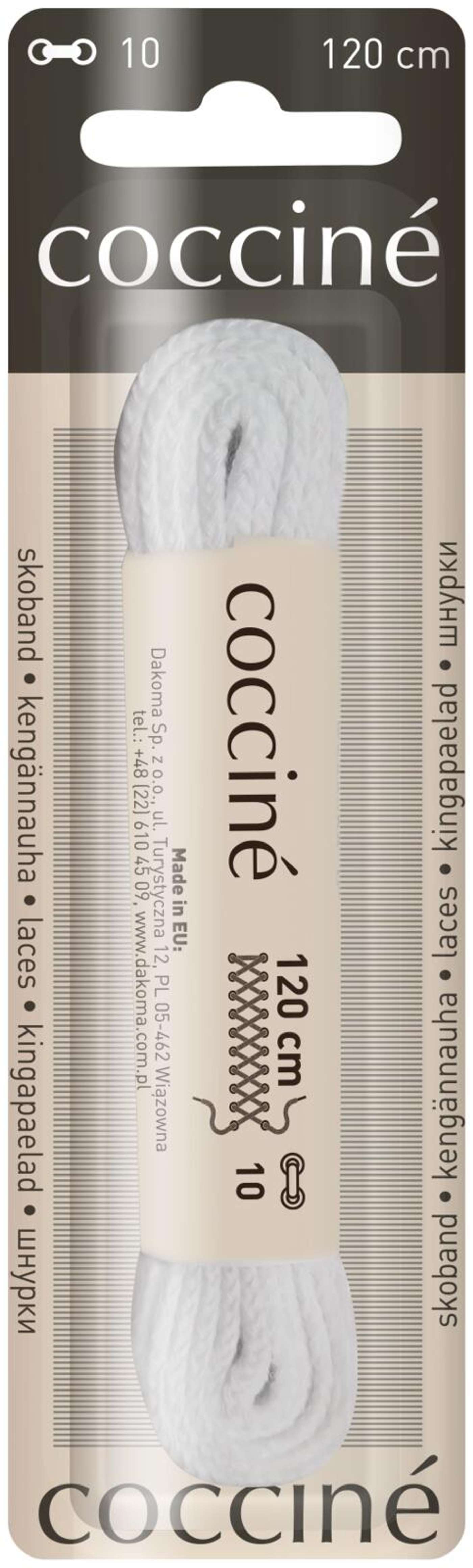 Шнурок Coccine 120 см, белый