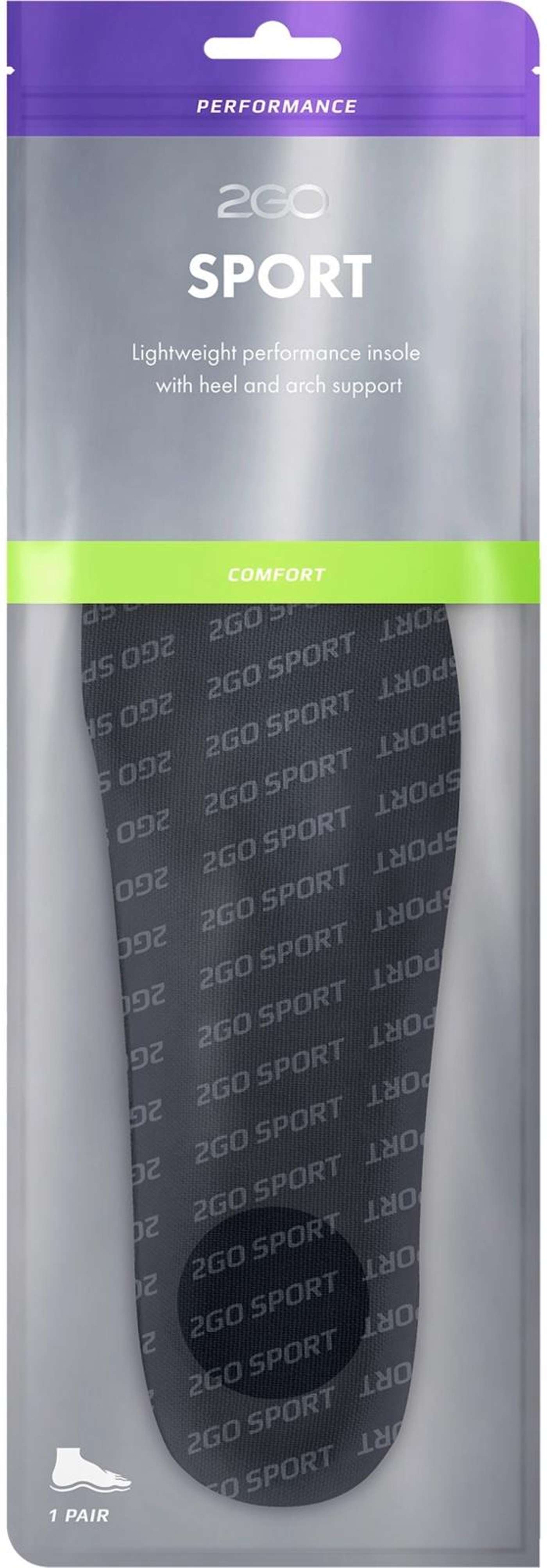 Легкая стелька 2GO Sport для повседневной обуви 38 / 39