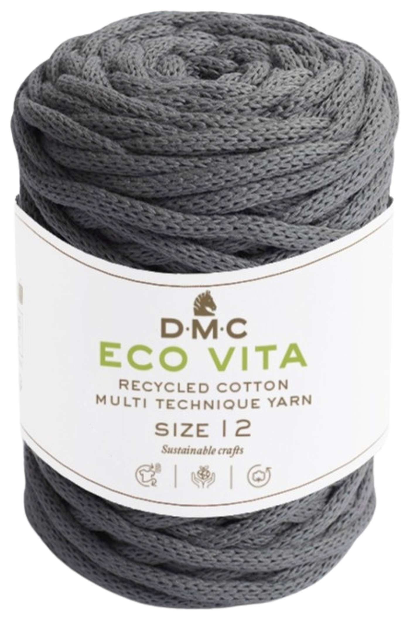 Шнур DMC Eco Vita 250г серый (цвет Темно-серый)