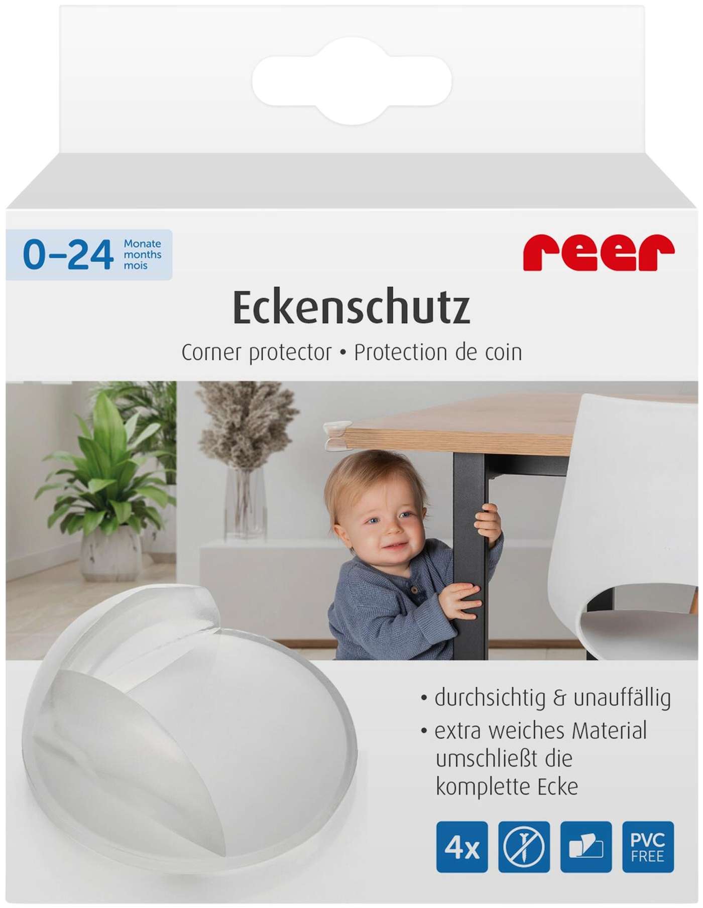 Защитные уголки Reer 4 шт, прозрачные