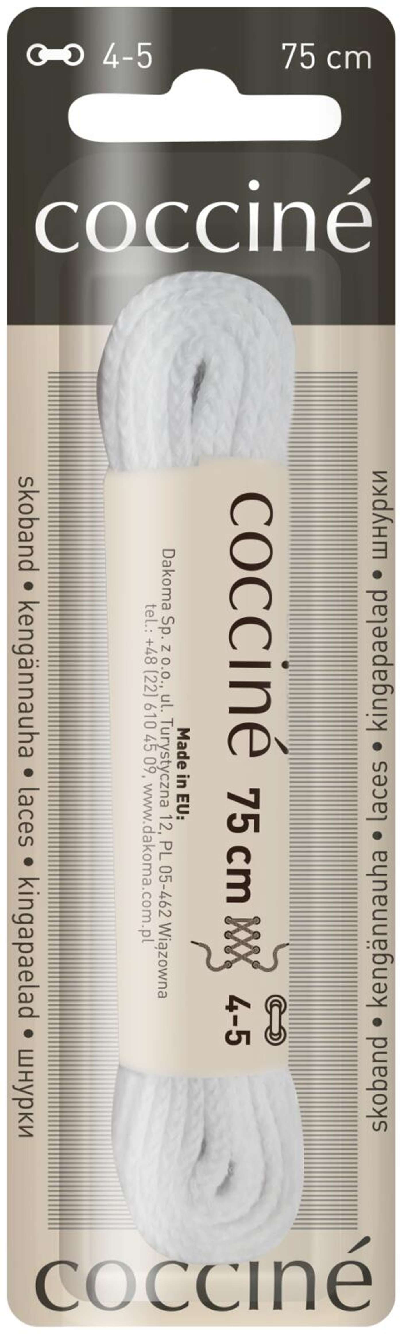 Шнурки Coccine 75см белые (цвет БЕЛЫЙ)