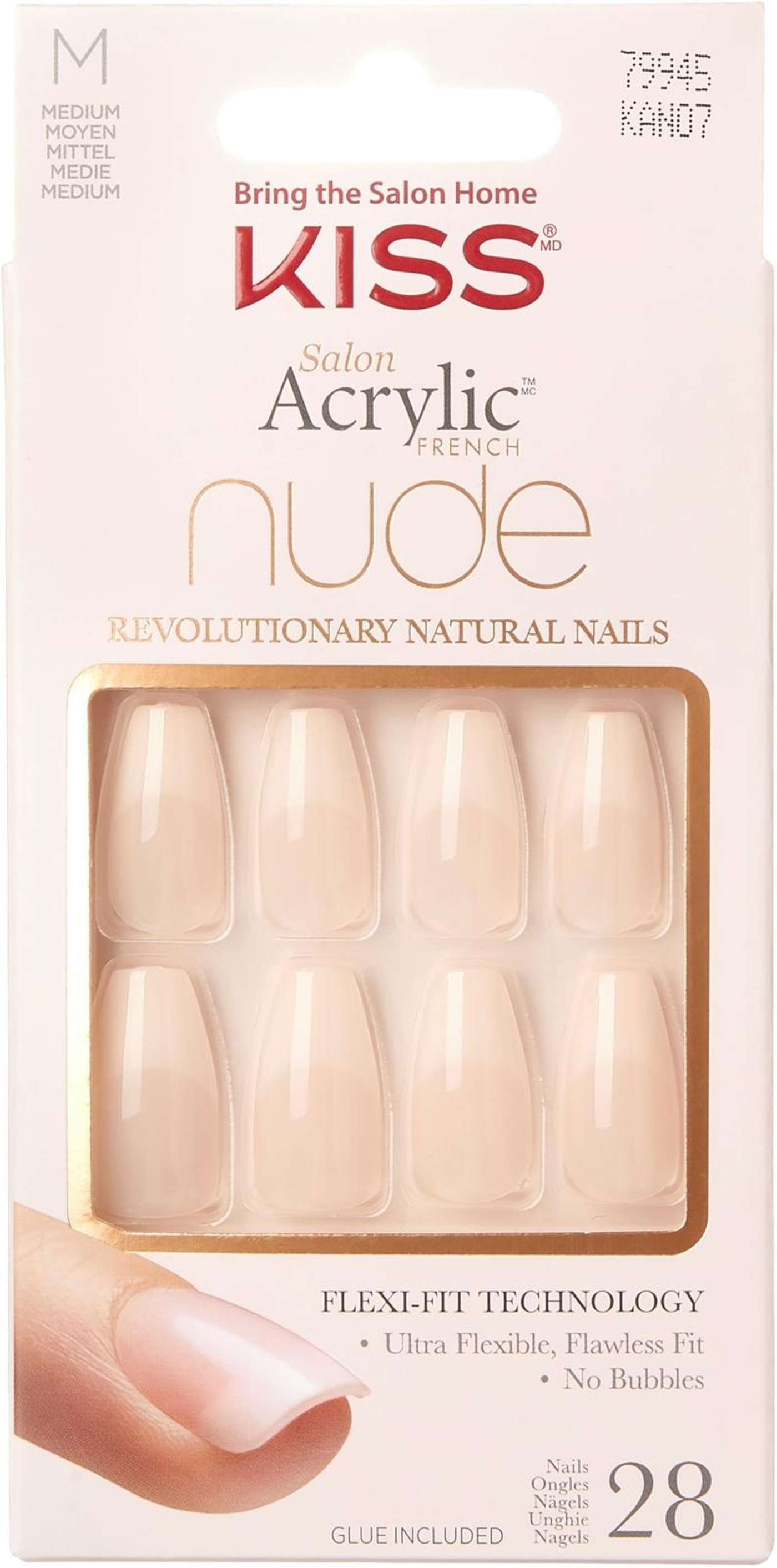 Набор для ногтей Kiss Nails Salon Acrylic Coffin, 28 предметов, KAN07