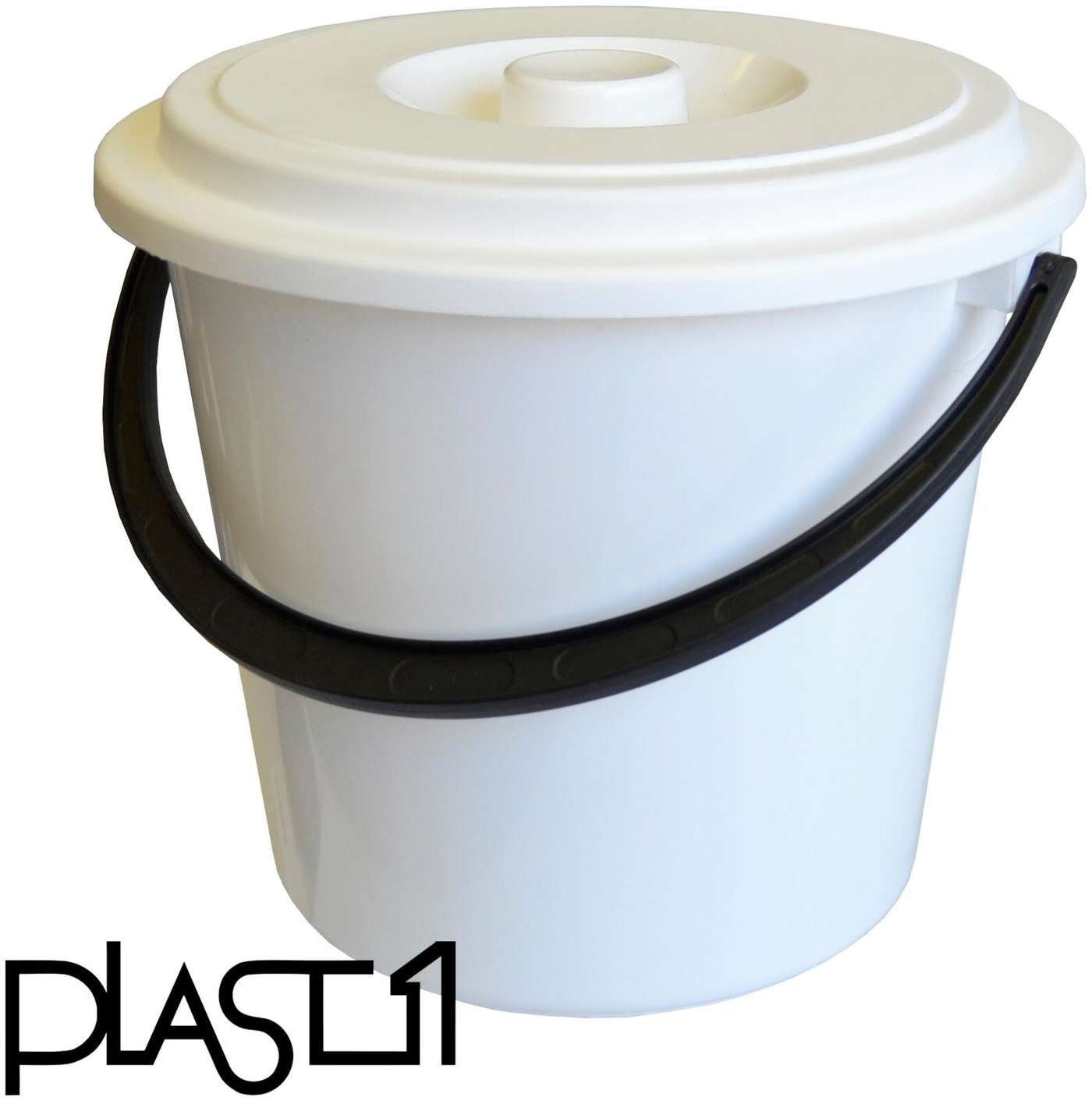 Ведро Plast1 5л с крышкой белое (цвет белый)