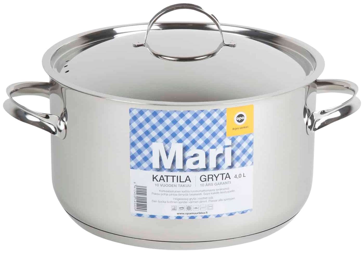Стальная кастрюля Opa 4 л Mari Steel (цвет Сталь)