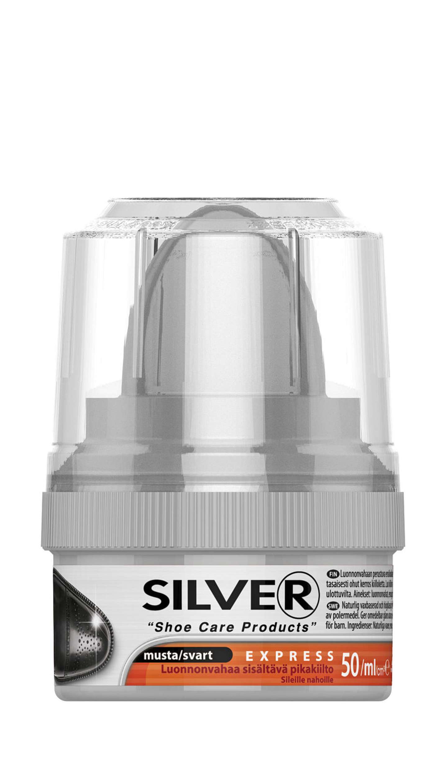 Быстродействующий полироль для обуви Silver черный 50 мл.