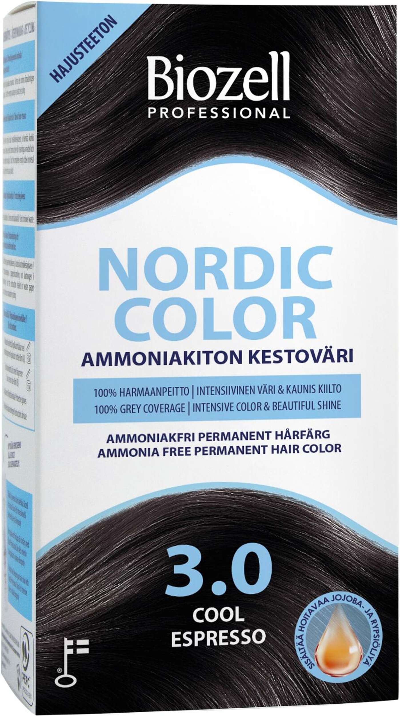 Biozell Professional Nordic Color стойкая краска без аммиака Cool Espresso 3. 0 2x60 мл