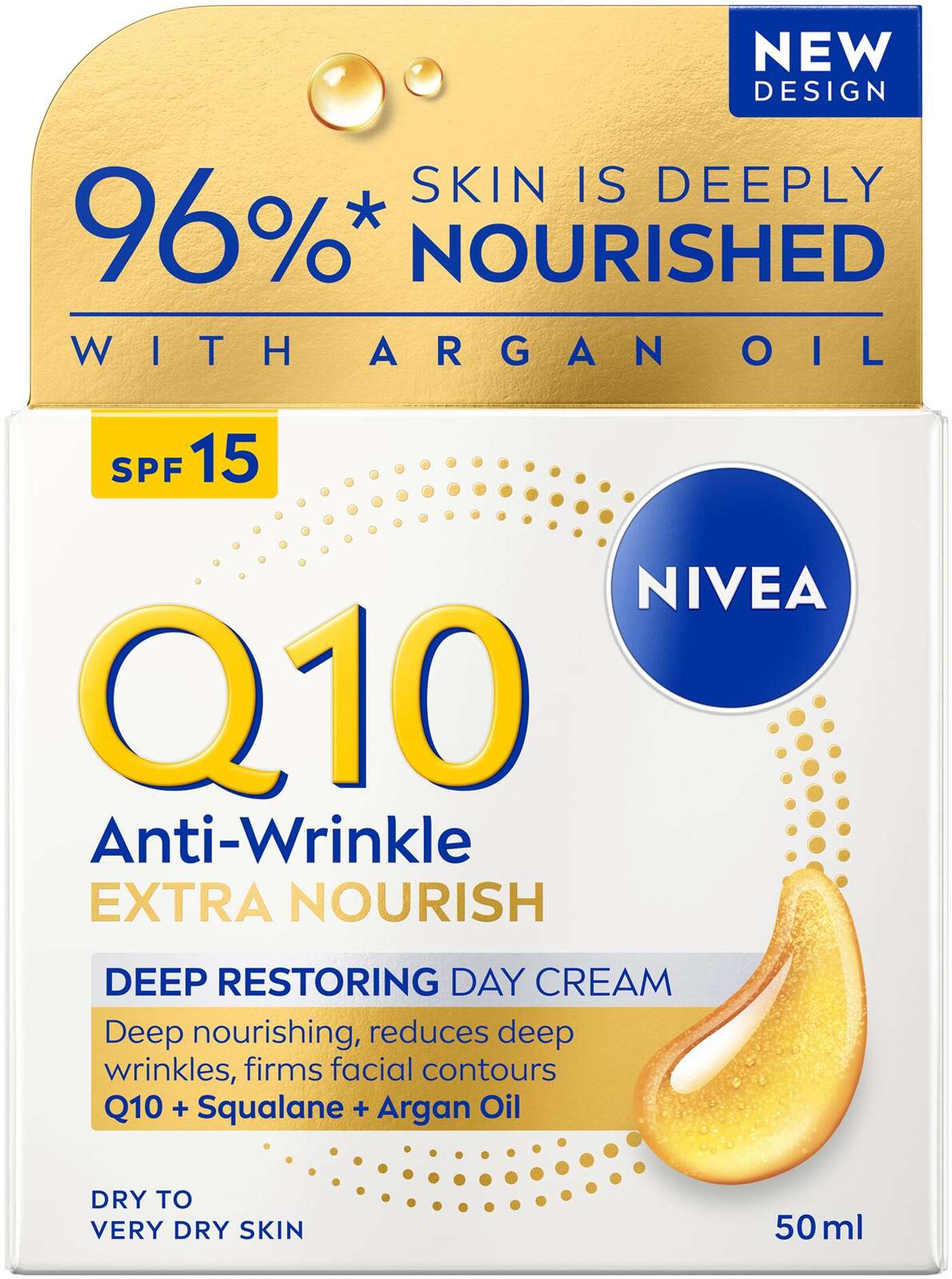 NIVEA 50 мл Q10 Экстрапитательный и глубоко восстанавливающий дневной крем против морщин SK 15
