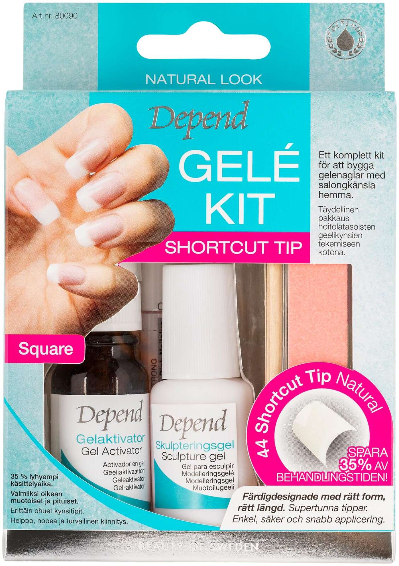 Depend Gelékit - Набор для гелевых ногтей Natural Look Shortcut Tip № 80090