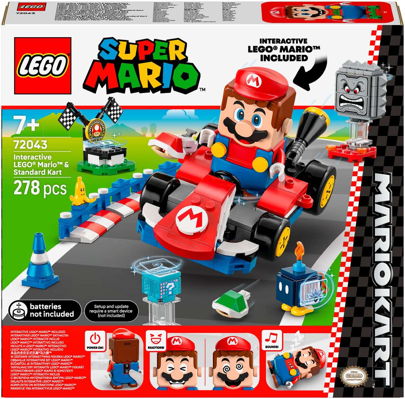 LEGO Super Mario 72043 Mario Kart™ - интерактивный LEGO® Mario™ и стандартный карт
