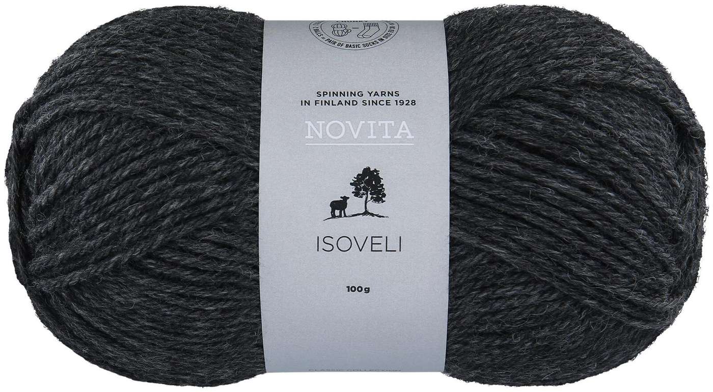 Пряжа Novita Isoveli 100 г графит (цвет Графит)