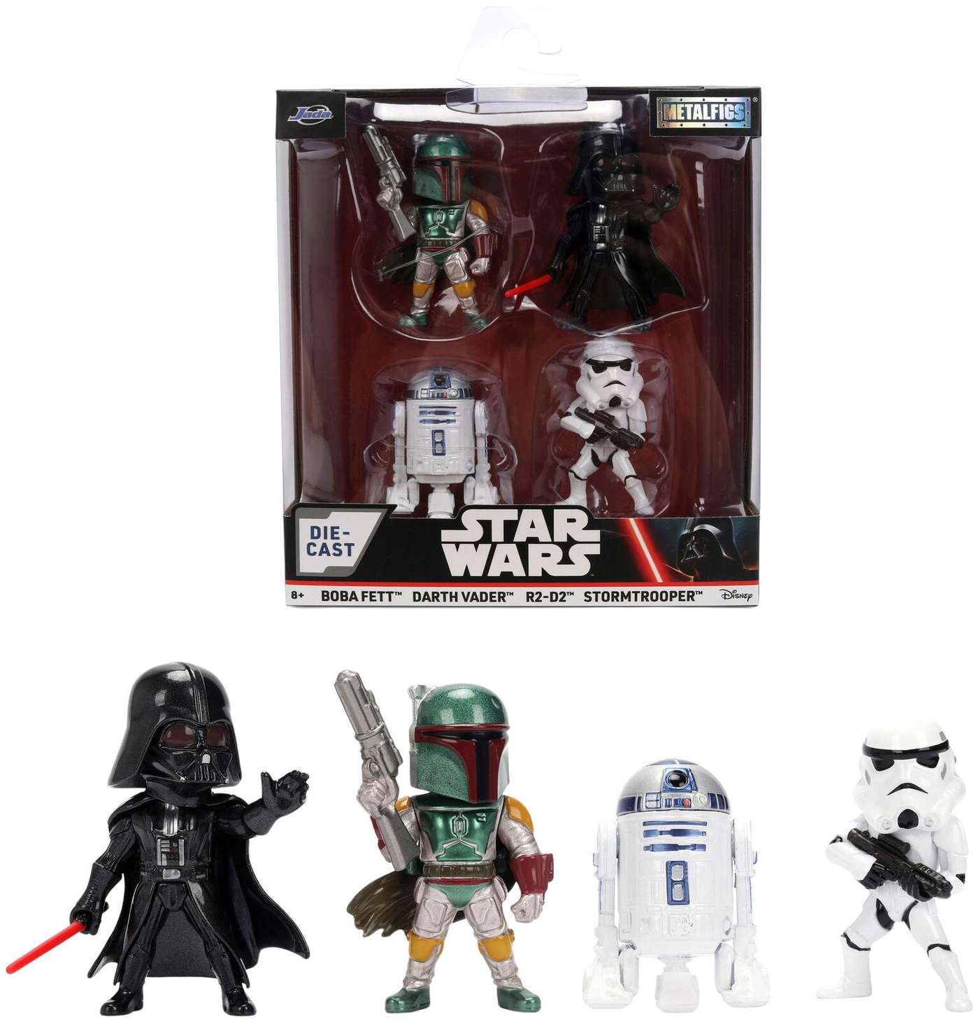 Коллекционные фигурки Jada Disney Star Wars, 6, 5 см, металл (литье под давлением), 4 шт / коробка