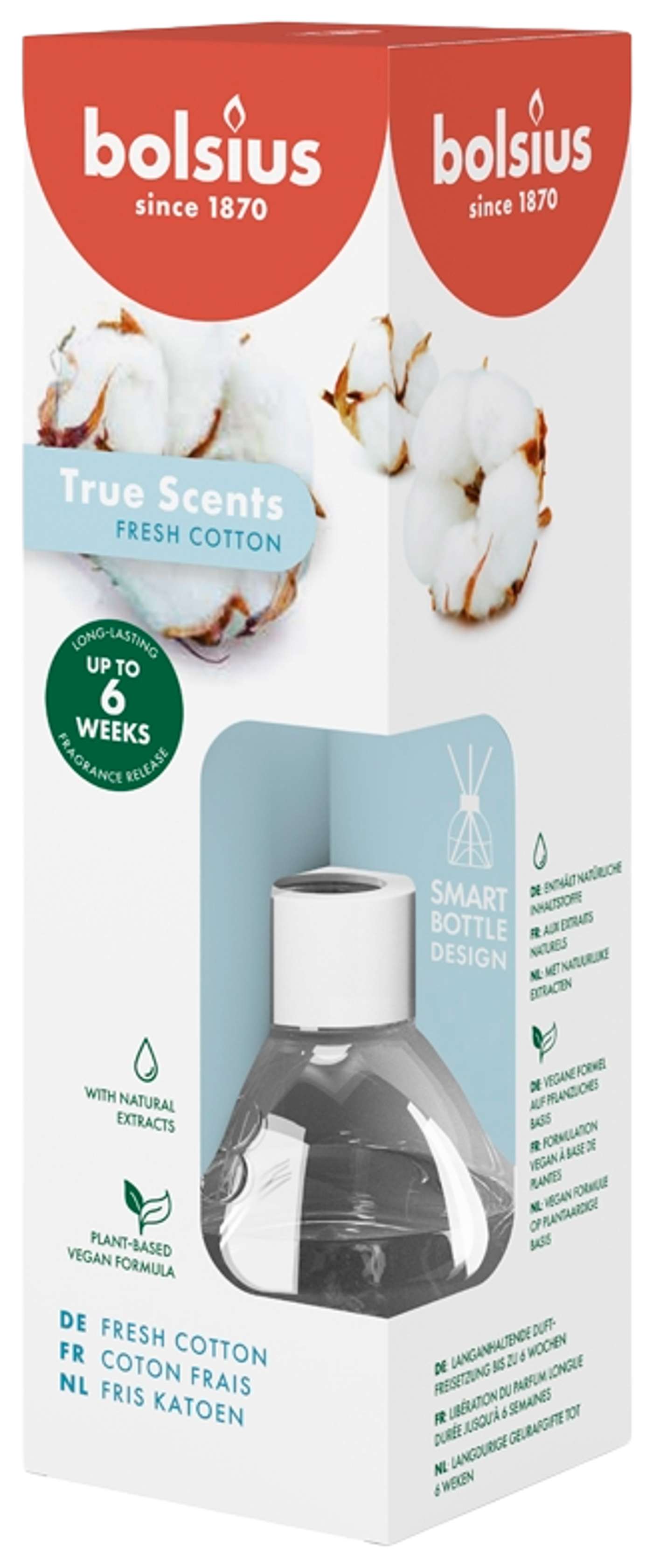 Bolsius True Scents - аромат для комнаты - Свежий хлопок - 60 мл (цвет Белый)