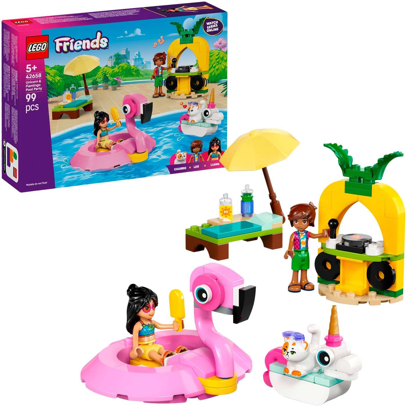 LEGO® Friends 42658 Вечеринка у бассейна - Единорог и фламинго