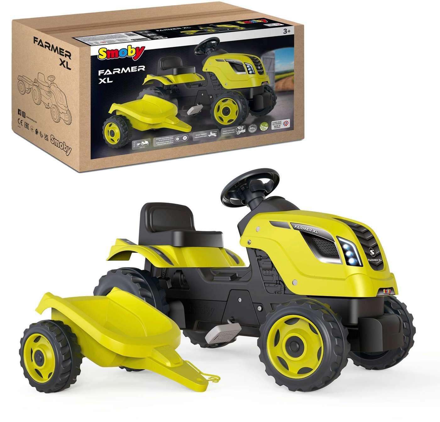 Прицепной тягач и прицеп Smoby XL, зеленый