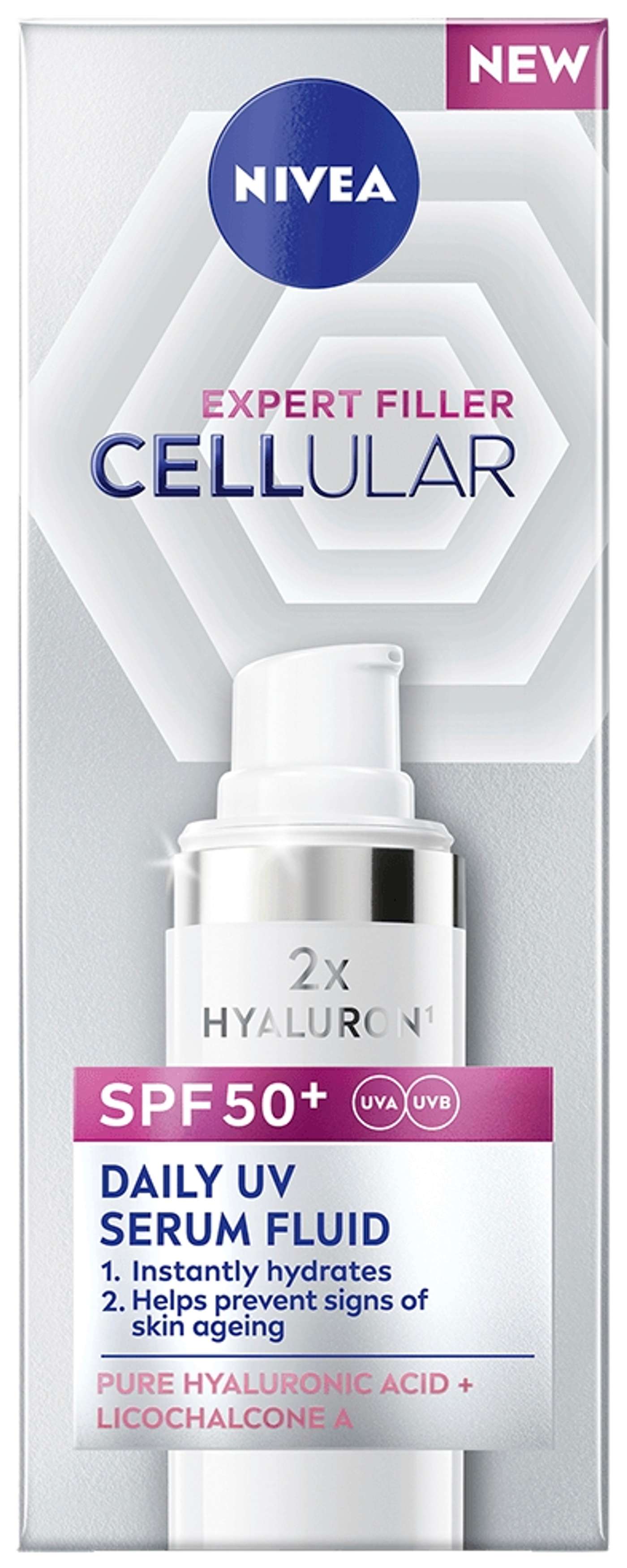 NIVEA 30 мл Cellular Expert Filler Daily UV Fluid Serum Fluid SK50 дневной крем-сыворотка