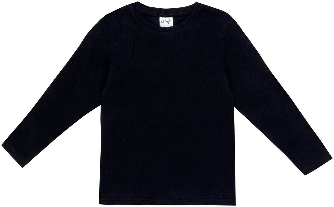 Детская трикотажная рубашка в рубчик Ciraf 25PC242801 (размер 92, цвет черный)