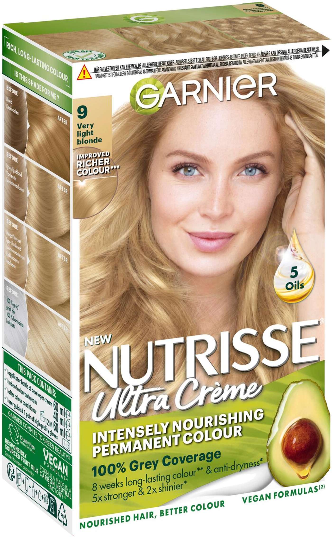 Garnier Nutrisse Ultra Creme 9. 0 Very Light Blonde Яркий блондин перманентный цвет 1 шт. (цвет Очень Светлый Блондин)