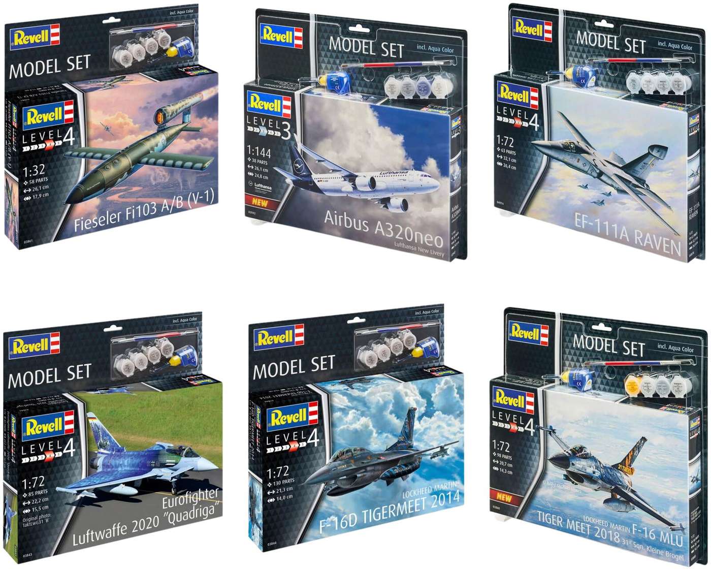 Revell Model Set большие самолеты, разные