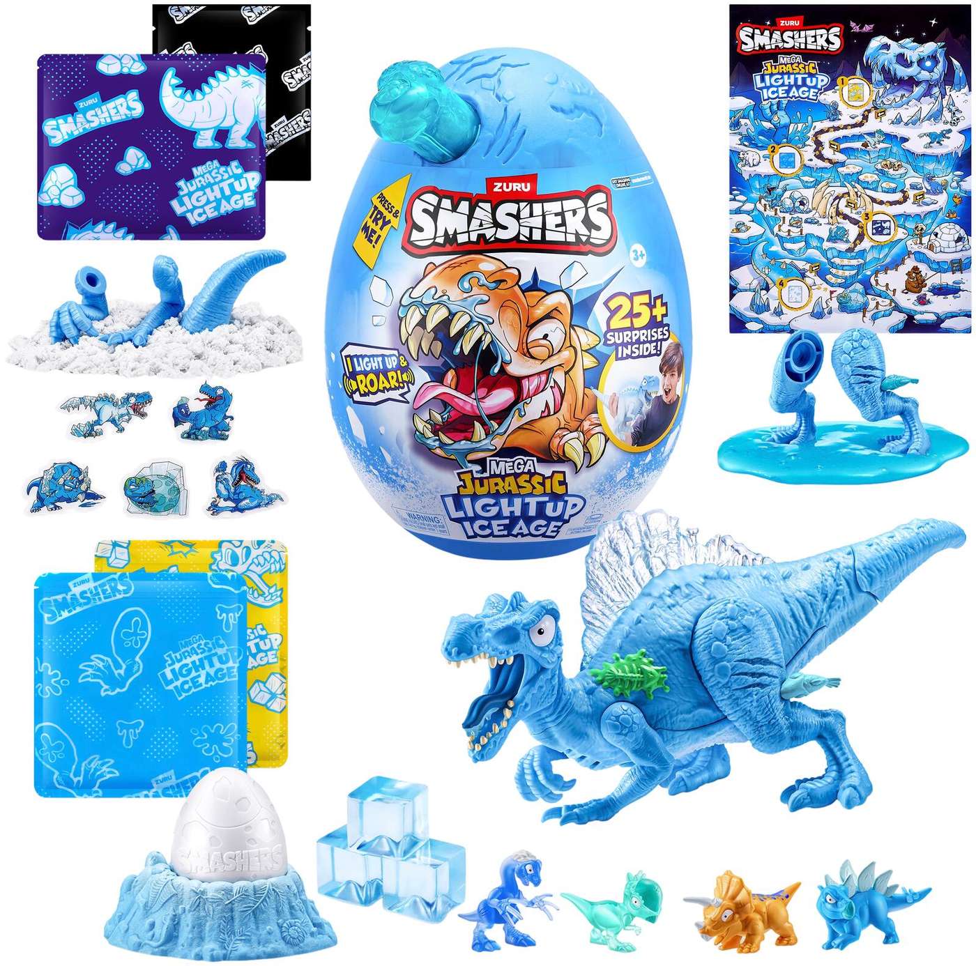 Мега-яйцо Smashers Dino Ice Age Light Up