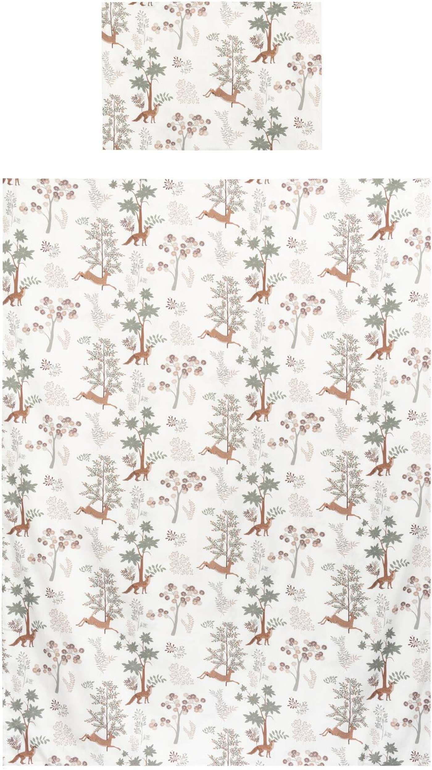 Детский комплект пододеяльников Ciraf Fairytail Forest 120 x 160 + 40 x 60 см зеленый / бежевый / серый / белый (цвет зеленый / бежевый / белый)