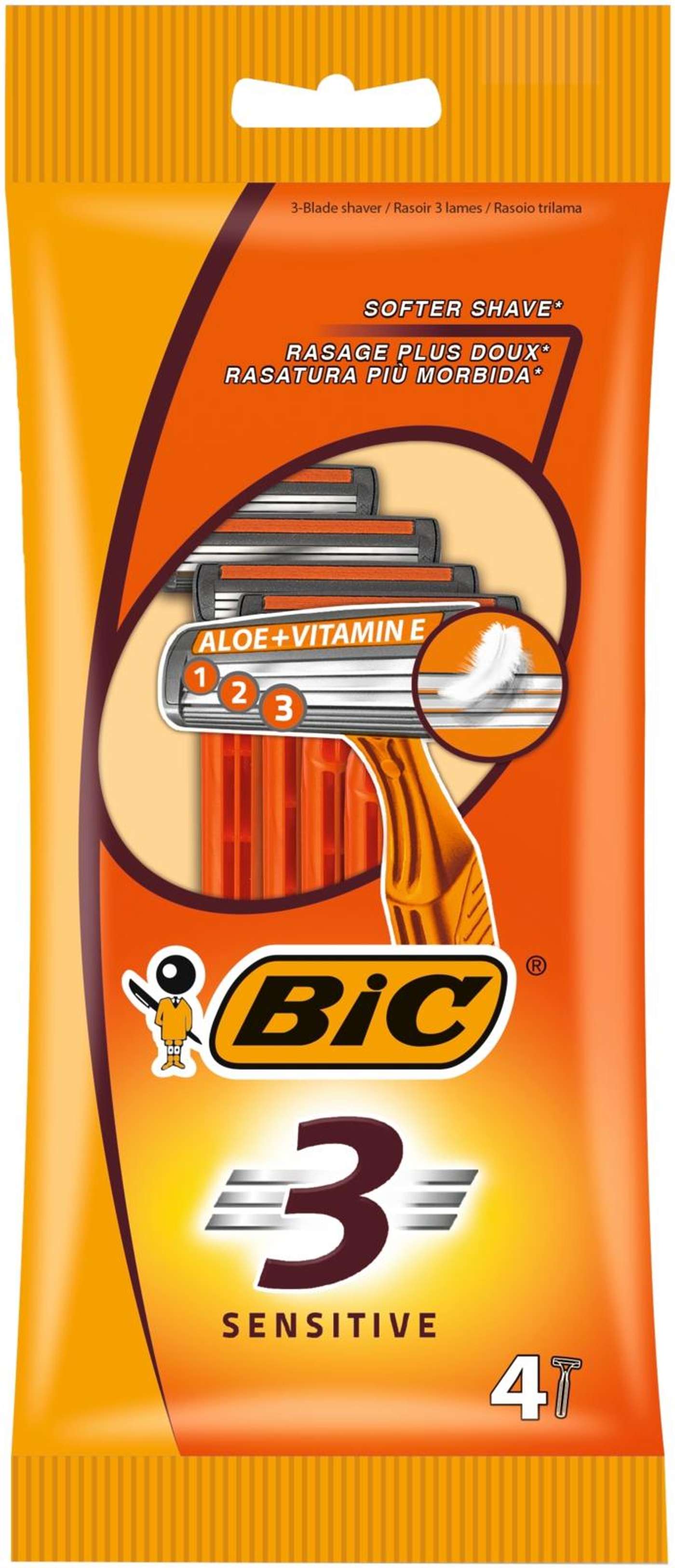 Ручка-лезвие BIC 3 Sensitive, 4 шт.