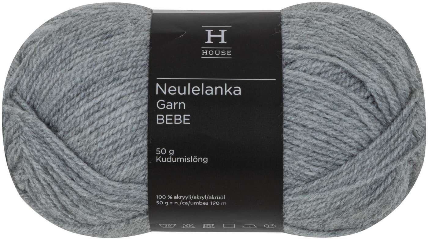 Домашняя пряжа Bebe 50 г светло-серый меланж 195 (цвет светло-серый меланж)