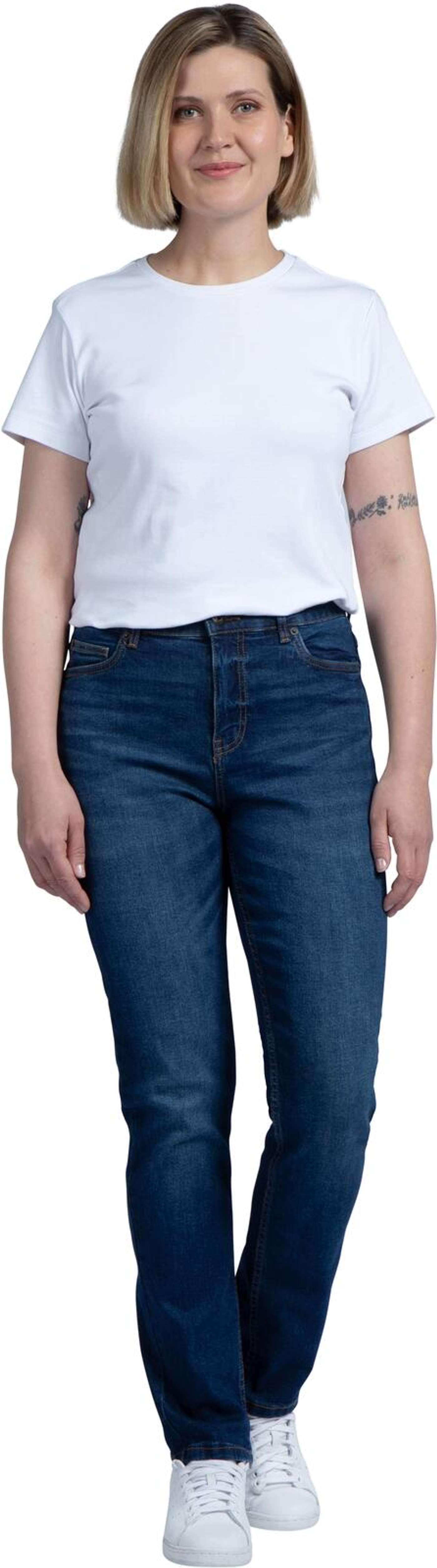 Домашние женские джинсы Straight Fit (размер XS, цвет Средний синий)