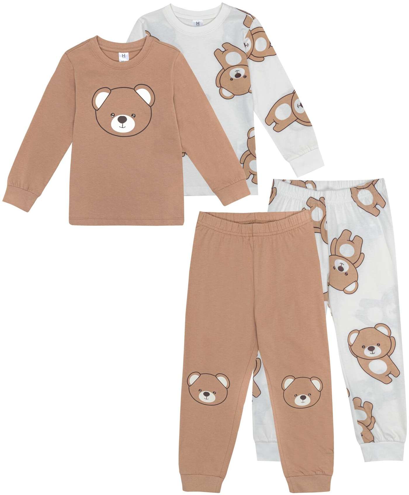 Домашняя детская пижама Teddy 232H032608 2 шт. (размер 90, цвет Коричневый)