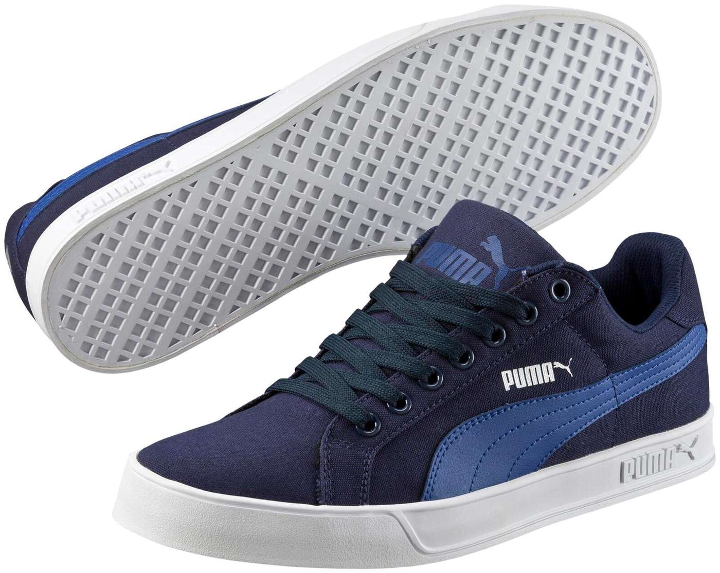 Мужские парусиновые туфли Puma Smash Vulc Blue (размер 6, цвет Павлиновые лиможи)