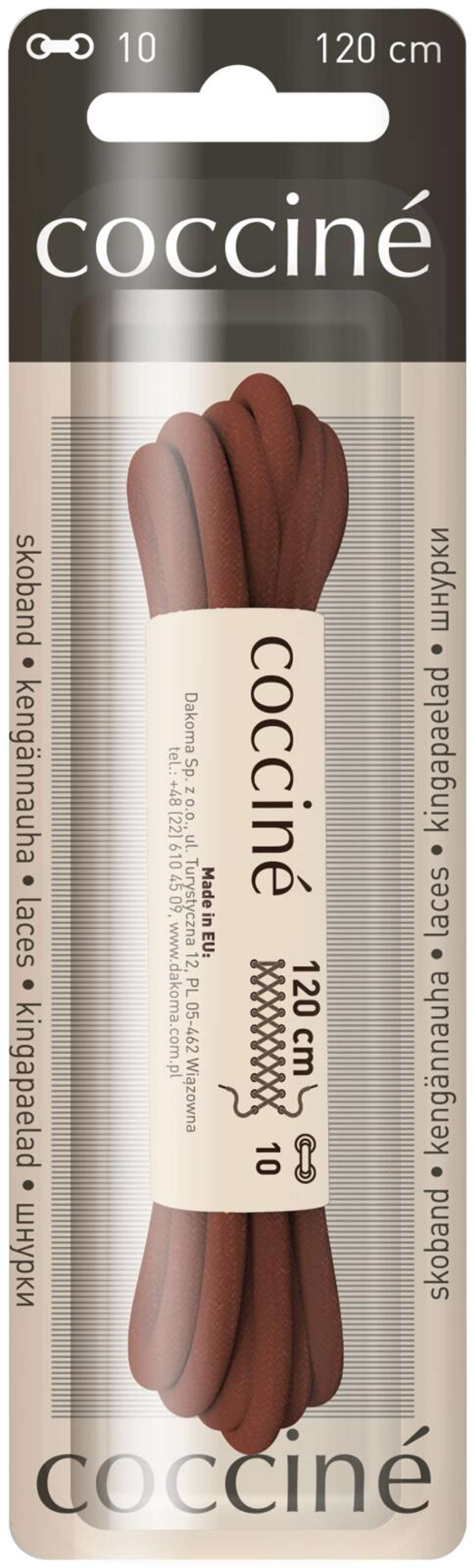 Шнурок Coccine 120 см, коричневый