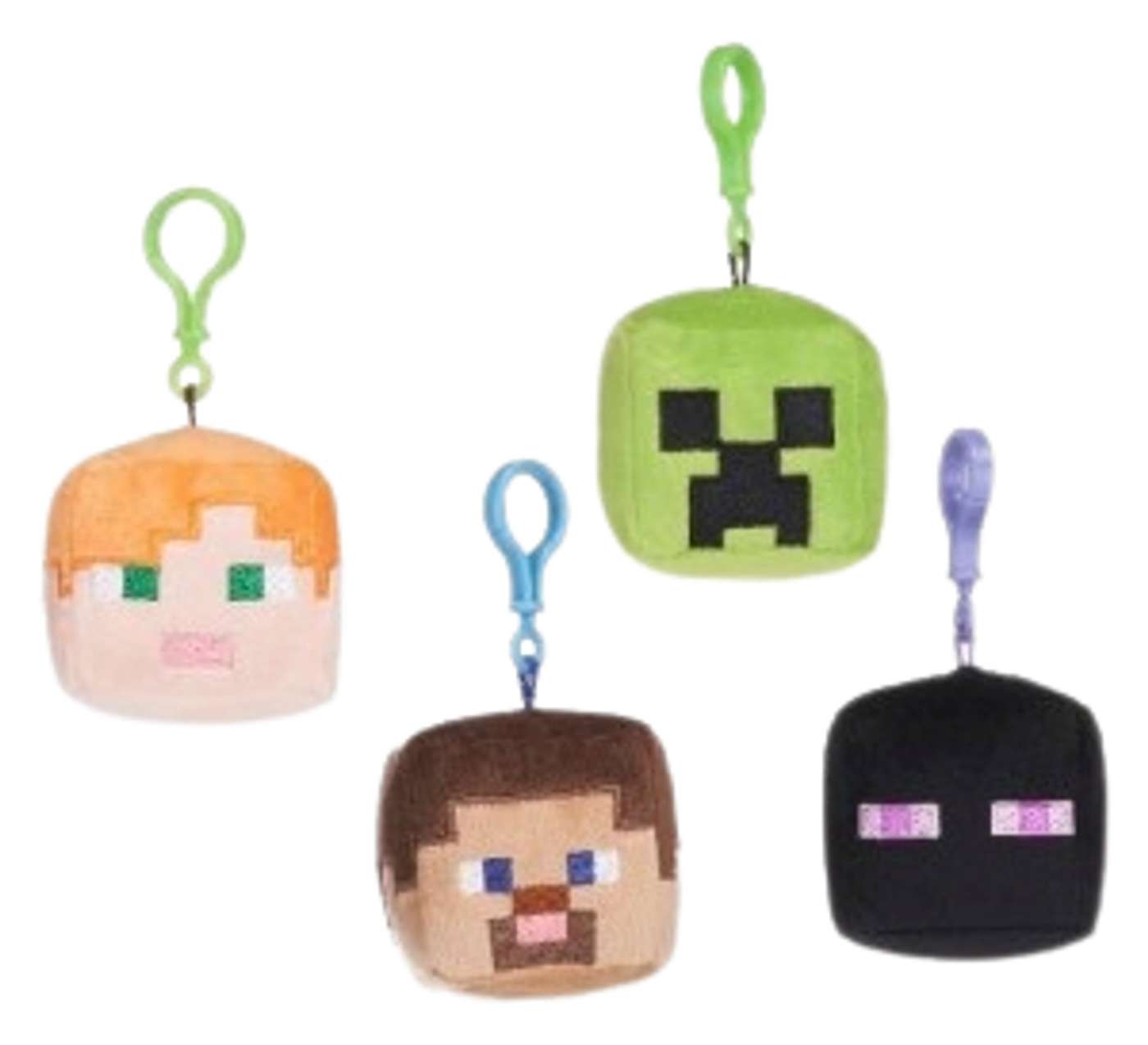 Набор плюшевых голов Minecraft с зажимом 13см.