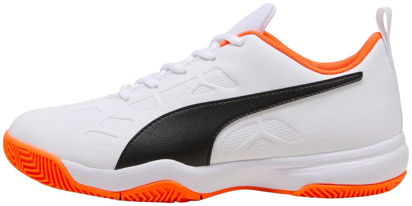Детская обувь для домашних игр Puma Tenaz Jr. (размер 1, цвет Пума Белый-Пума Черный-Оранжевый)