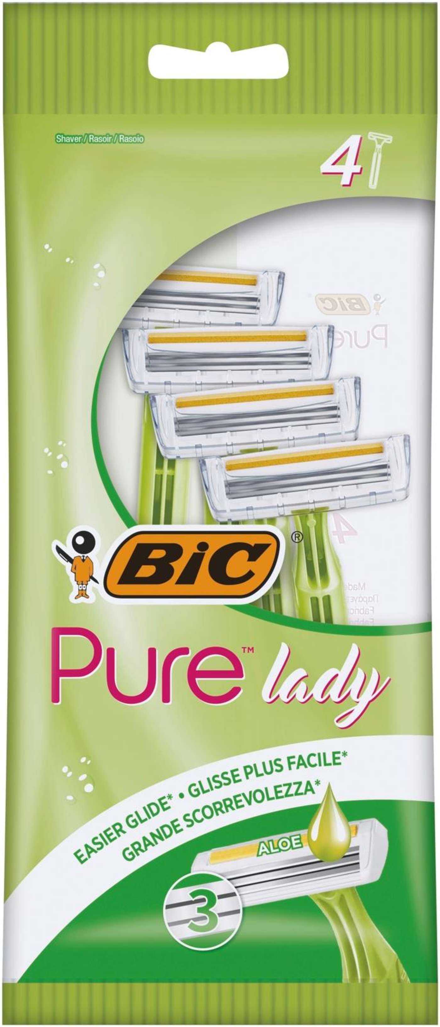 Лезвия с рукояткой BIC Pure 3 Lady, 4 шт.