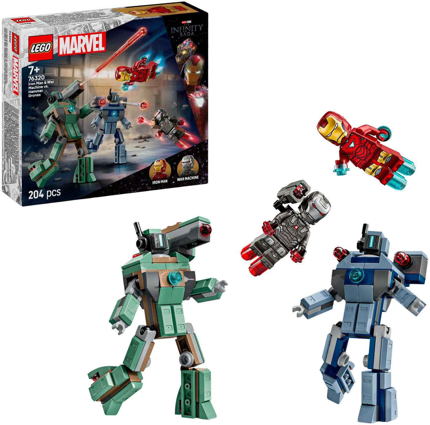 LEGO Super Heroes 76320 Железный человек и военная машина против дронов-молотов